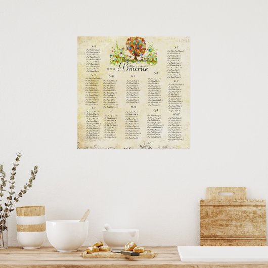 お洒落花結婚樹 ポスター (キッチン)