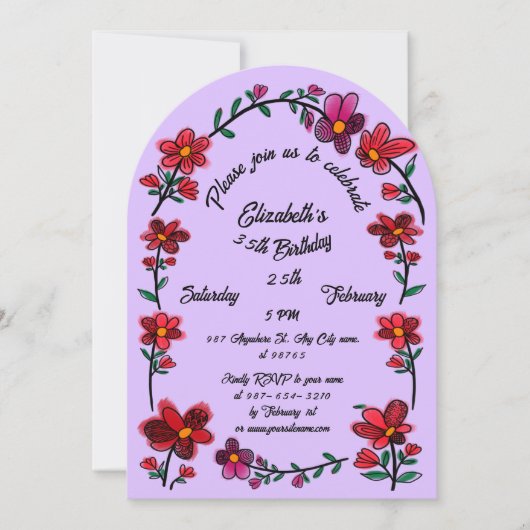 お洒落花縁ど祭35日パーティー 招待状 (正面)