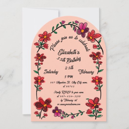 お洒落花縁ど祭35日パーティー 招待状 (正面)