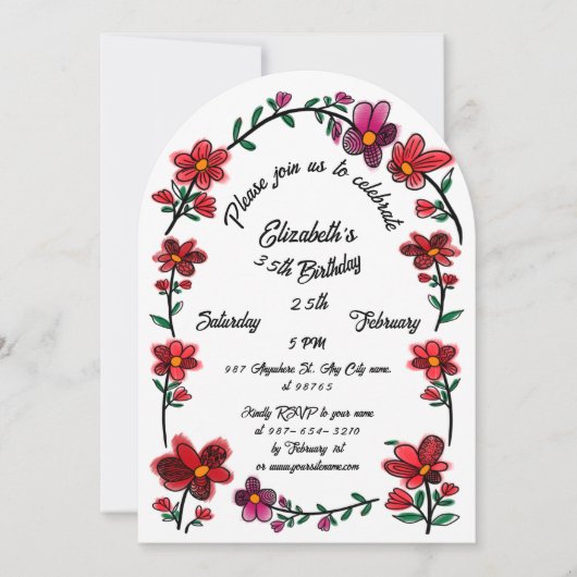 お洒落花縁ど祭35日パーティー 招待状 (正面)