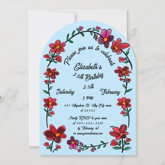 お洒落花縁ど祭35日パーティー 招待状 (正面)