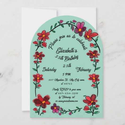 お洒落花縁ど祭35日パーティー 招待状 (正面)