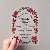 お洒落花縁ど35th Birthday Party アクリル招待状 (インサイチュ (ポータブル))