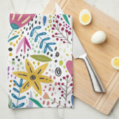 お洒落花 キッチンタオル (四つ折り)