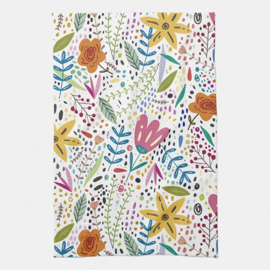 お洒落花 キッチンタオル (縦)