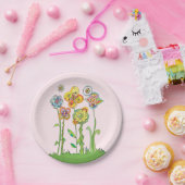 お洒落花 ペーパープレート (パーティー)