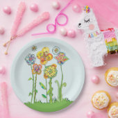 お洒落花 ペーパープレート (パーティー)