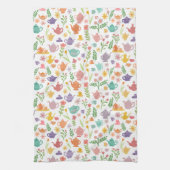 お洒落茶カラフルパーティーユニーク可愛 キッチンタオル (縦)