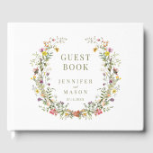 お洒落草花リース結婚のゲストブック ゲストブック (正面)