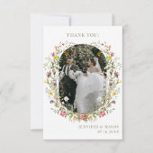 お洒落草野結婚花の写真 サンキューカード (正面)