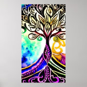 お洒落華美カラフル木 ポスター (正面)