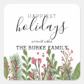 お洒落葉パーソナライズされた スクエアシール (正面)