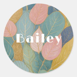 お洒落葉：パステル葉クラシックRound Sti ラウンドシール