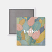 お洒落葉：パステル葉グマグネット マグネット (正面/裏面)