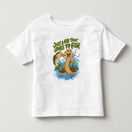 お洒落蛇と魚のTシャツ トドラーTシャツ (正面)