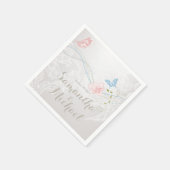 お洒落蝶とレース結婚の スタンダードカクテルナプキン (角)