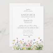 お洒落蝶の結婚花 招待状 (正面/裏面)