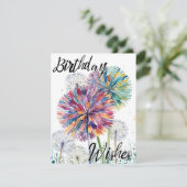 お洒落誕生日の願い – カラフルDandelion サンキューカード (スタンド正面)