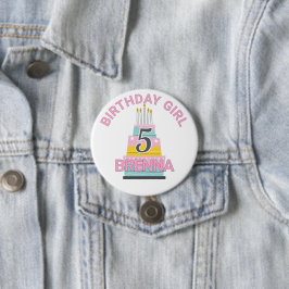 お洒落誕生日ガールチャイルドパーティーボタン 缶バッジ