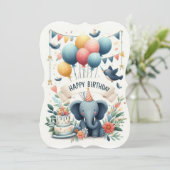 お洒落誕生日挨拶 – 愛らしい象 (スタンド正面)
