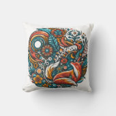 お洒落調和の木の生鮮やかき物 クッション (正面)