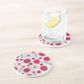 お洒落赤と白ハートフローラ コースター (側面)