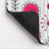 お洒落赤と白ハートフローラ マウスパッド (コーナー)