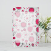 お洒落赤と白ハートフローラ 便箋 (スタンド正面)