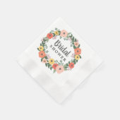 お洒落赤面サンゴフローラリースブライダルシャワー 縁ありカクテルナプキン (角)