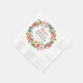 お洒落赤面サンゴフローラリースブライダルシャワー 縁ありカクテルナプキン (角)