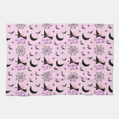 お洒落走遠くにHalloween Witch & こうもり キッチンタオル (横)