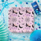 お洒落走遠くにHalloween Witch & こうもり ペーパープレート (パーティー)