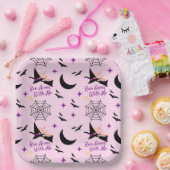 お洒落走遠くにHalloween Witch & こうもり ペーパープレート (パーティー)