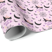 お洒落走遠くにHalloween Witch & こうもり ラッピングペーパー (ロールコーナー)