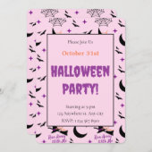 お洒落走遠くにMe Witch & こうもりハロウィーン 招待状 (正面/裏面)