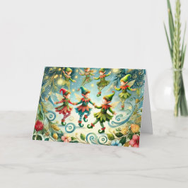 お洒落踊り小妖精や小人 シーズンカード