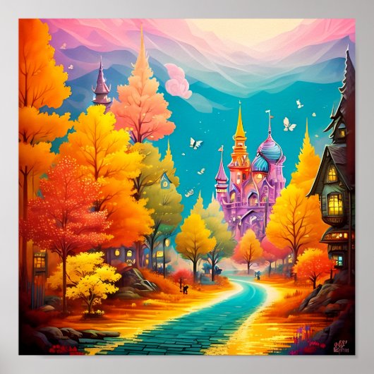 お洒落通りラプソディカラフルグラフィティアート ポスター (正面)