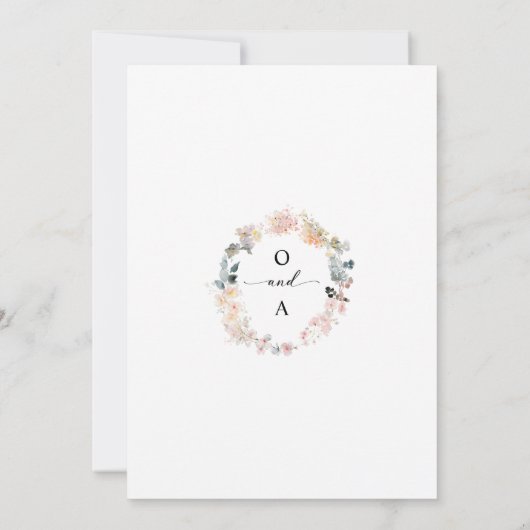 お洒落野エレガントモダンフローラ結婚ズ 招待状 (裏面)