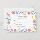 お洒落野花エレガント庭園の結婚式 出欠カード (正面)