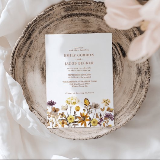 お洒落野花坊結婚保 招待状