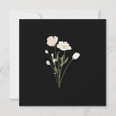 お洒落野花白黒結婚ズ 招待状 (裏面)