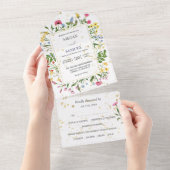 お洒落野草写真結婚の オールインワン招待状 (貼ってはがせる)