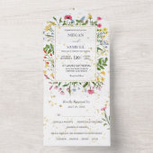 お洒落野草写真結婚の オールインワン招待状 (内側)