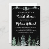 お洒落野草冬ブライダルシャワー 招待状 (正面/裏面)