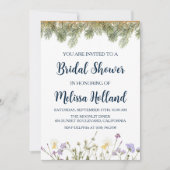 お洒落野草冬ブライダルシャワー 招待状 (正面)