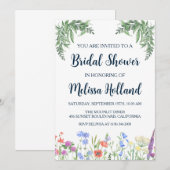 お洒落野草冬ブライダルシャワー 招待状 (正面/裏面)