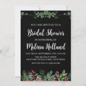 お洒落野草冬ブライダルシャワー 招待状 (正面)