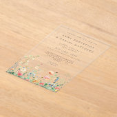 お洒落野草野結婚草 アクリル招待状 (レイダウン)