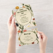 お洒落野草野結婚草 オールインワン招待状 (貼ってはがせる)