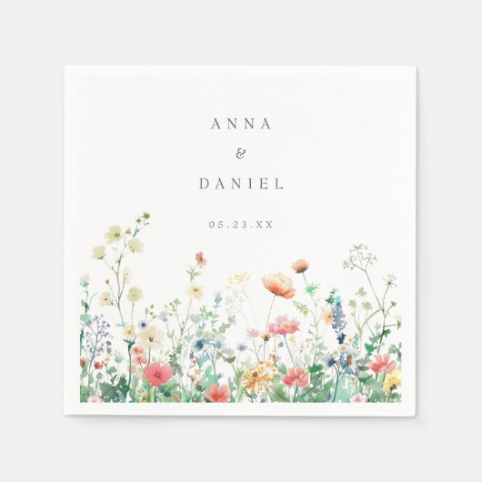 お洒落野草野結婚草 スタンダードカクテルナプキン (正面)